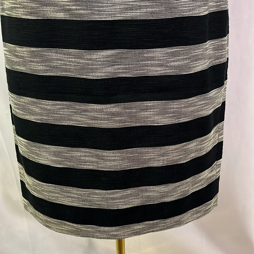 J. Crew Factory Black & Cream Striped Pencil Skirt